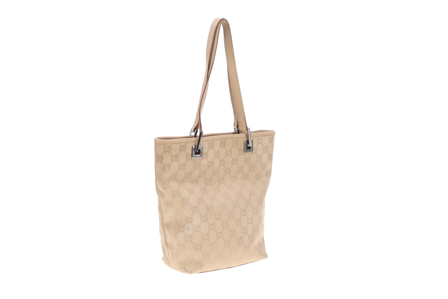 Gucci GG Bucket Bag In Beige Canvas & Leather Vintage