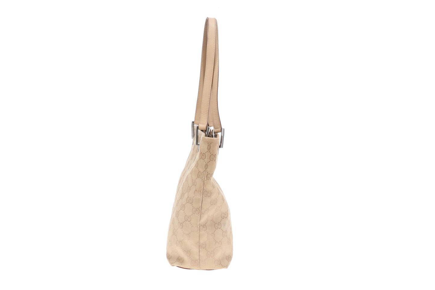Gucci GG Bucket Bag In Beige Canvas & Leather Vintage