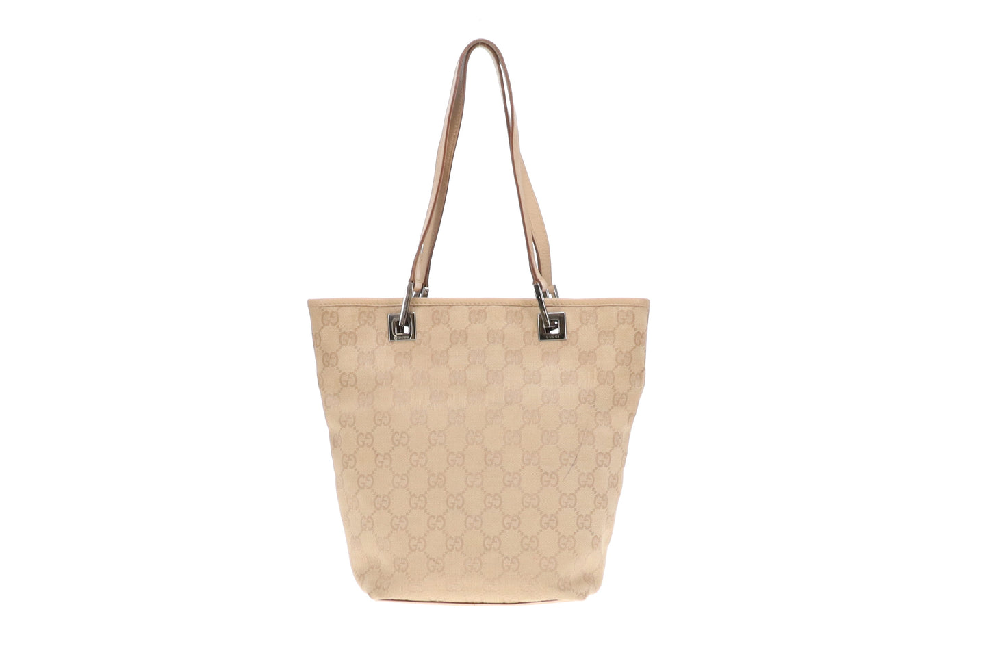 Gucci GG Bucket Bag In Beige Canvas & Leather Vintage
