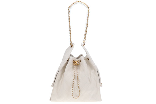 Chanel 25 White Caviar GHW 2025