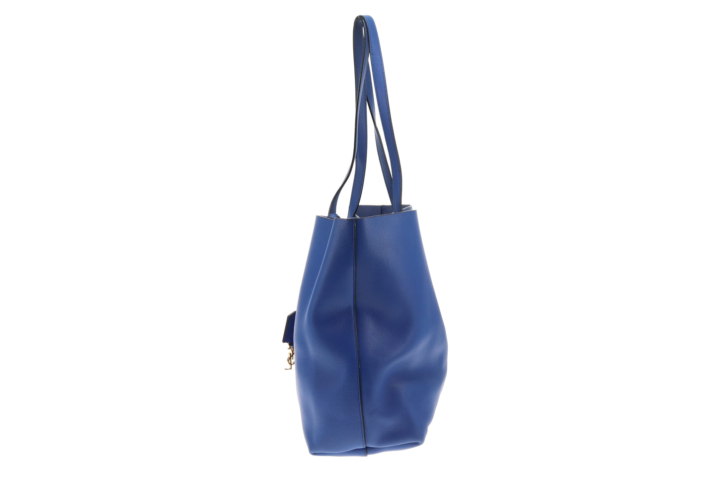 Saint Laurent East West Shopping Tote Blue Leather