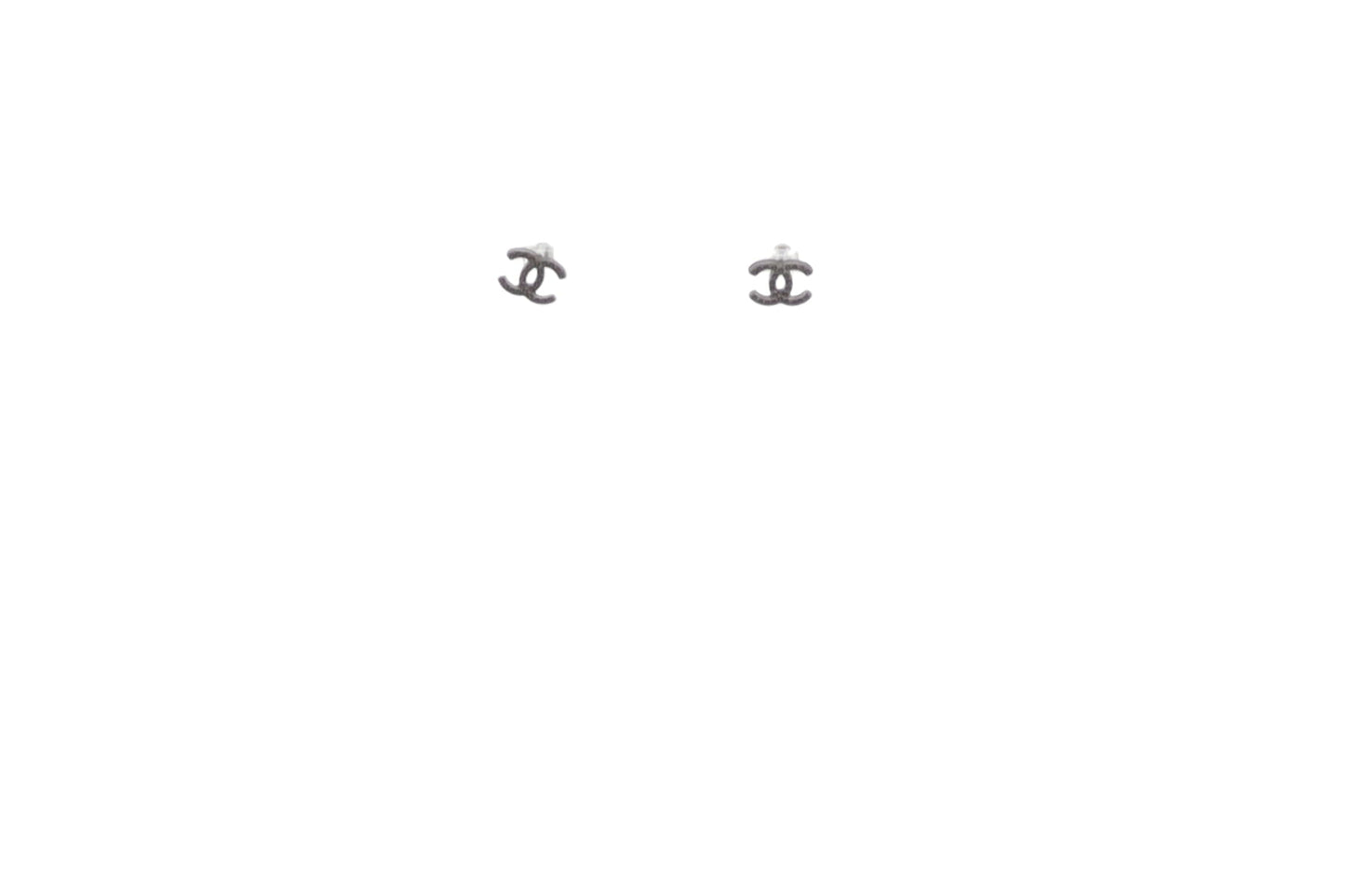 Chanel CC Earrings Gunmetal 2017