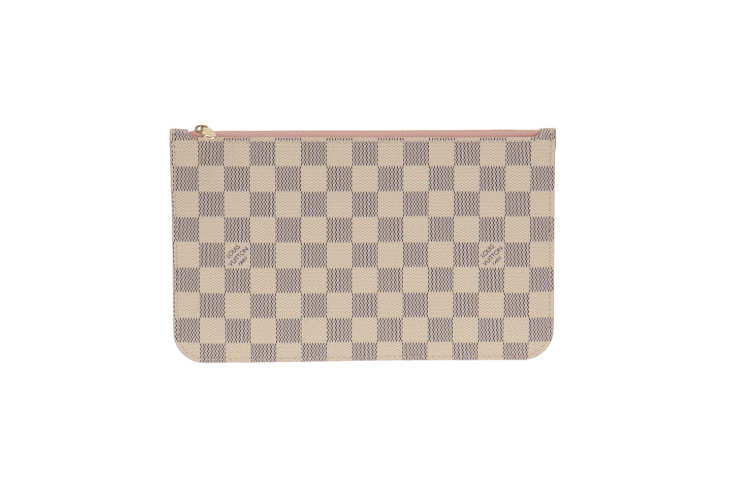 Louis Vuitton Damier Azur Canvas with Rose Ballerine Neverfull Pochette