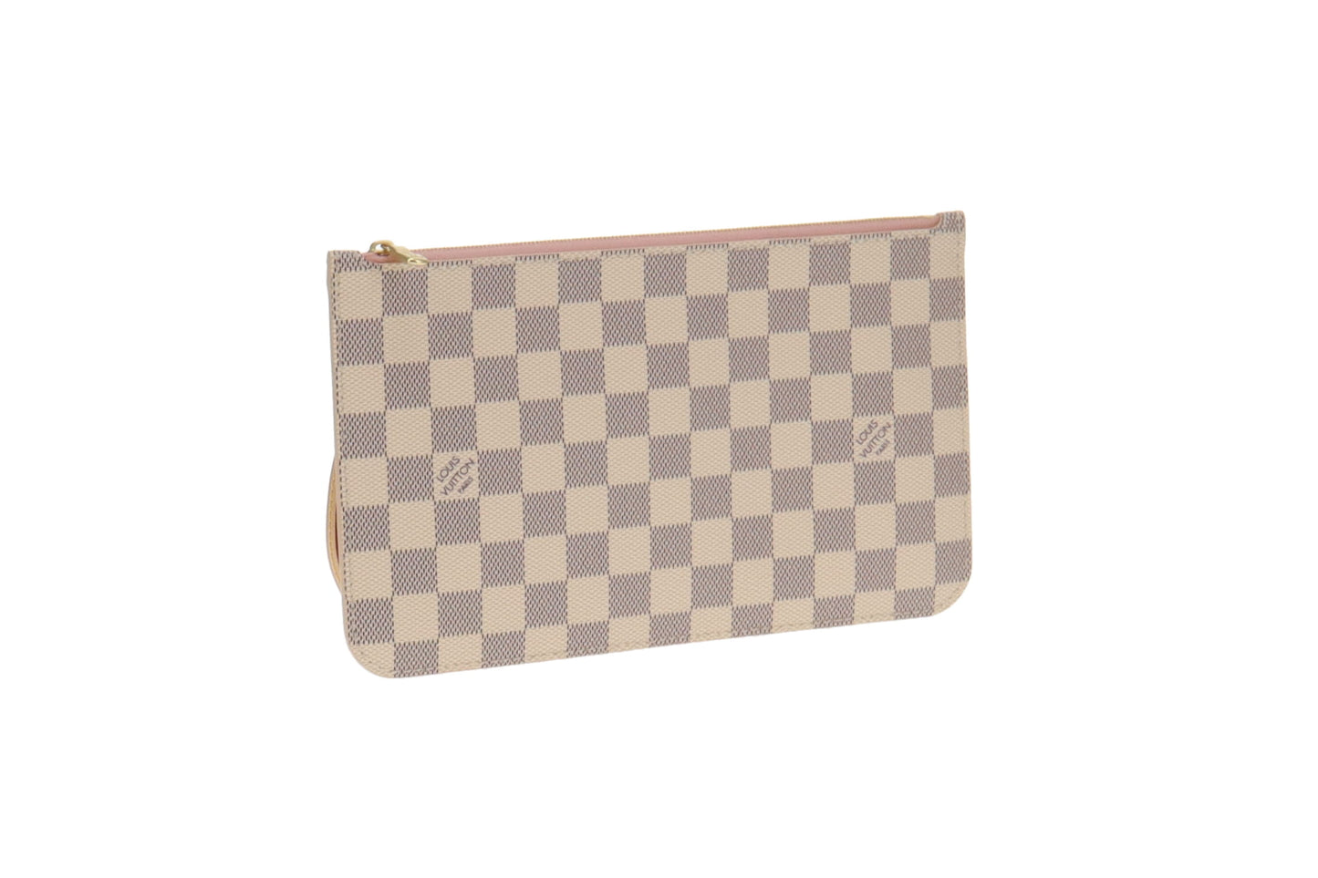 Louis Vuitton Damier Azur Canvas with Rose Ballerine Neverfull Pochette