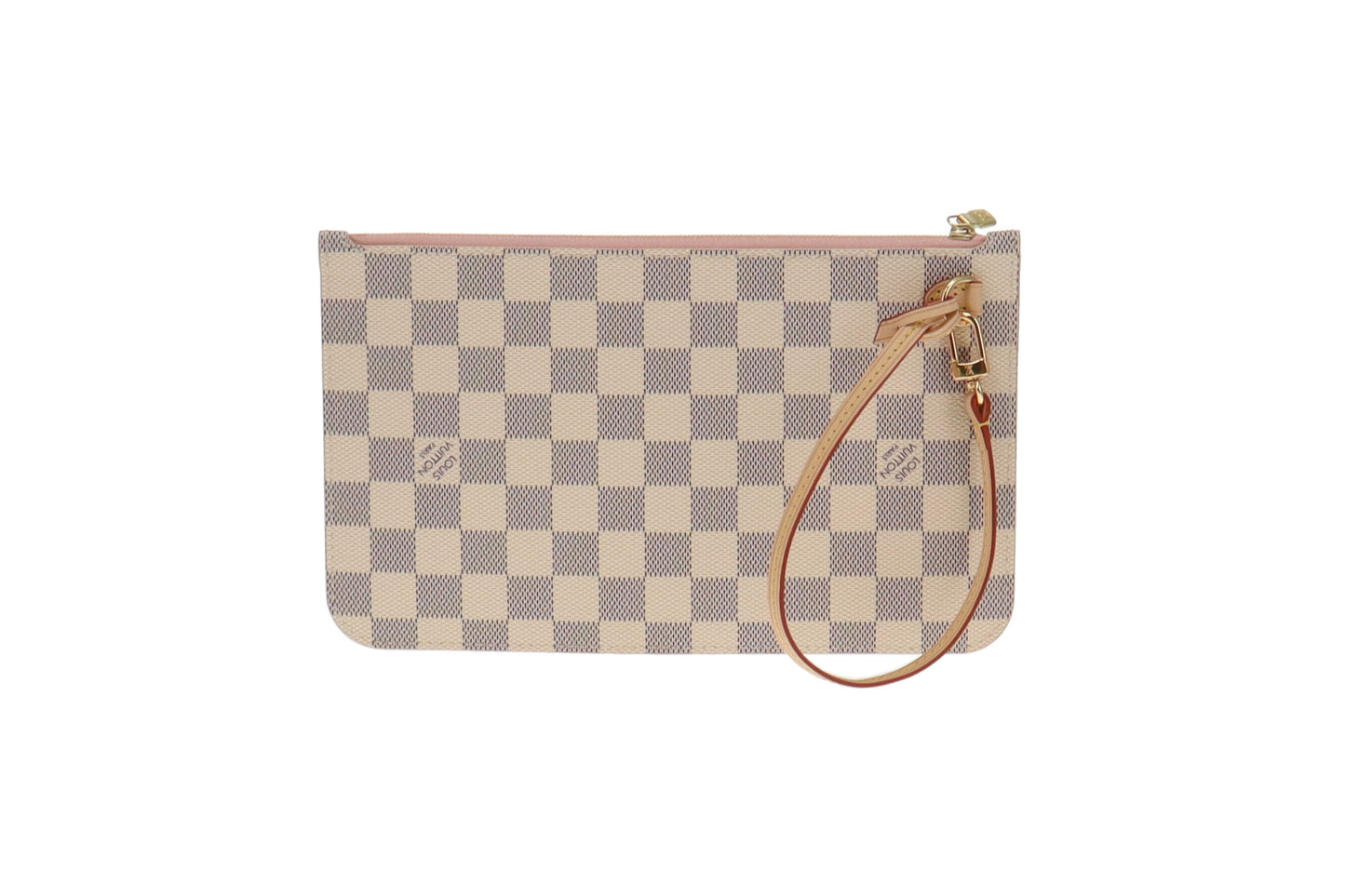Louis Vuitton Damier Azur Canvas with Rose Ballerine Neverfull Pochette