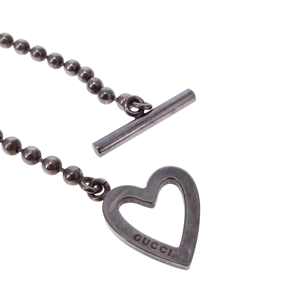 Gucci Heart Toggle Sterling Silver Choker