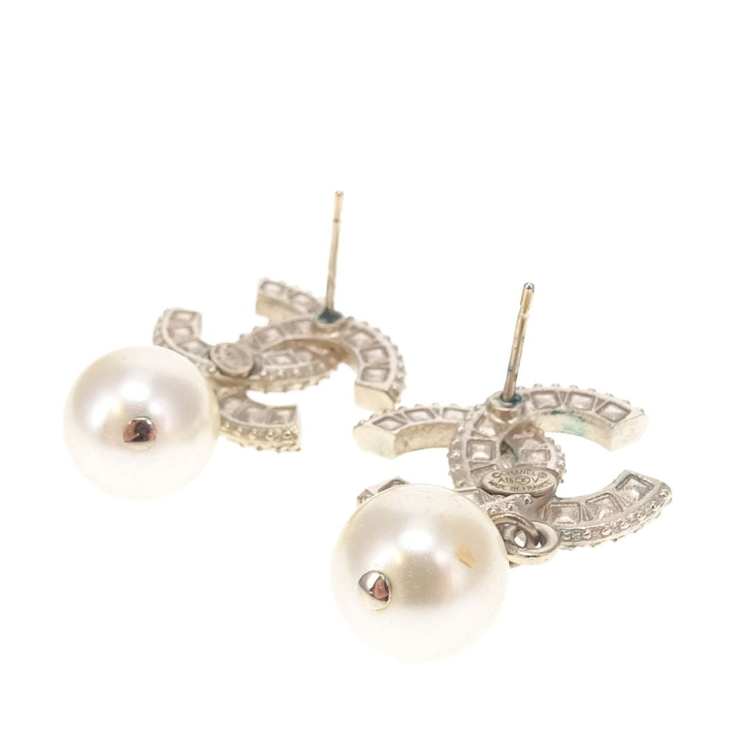 Chanel Large Pearl and CC Dangle Earrings 2016