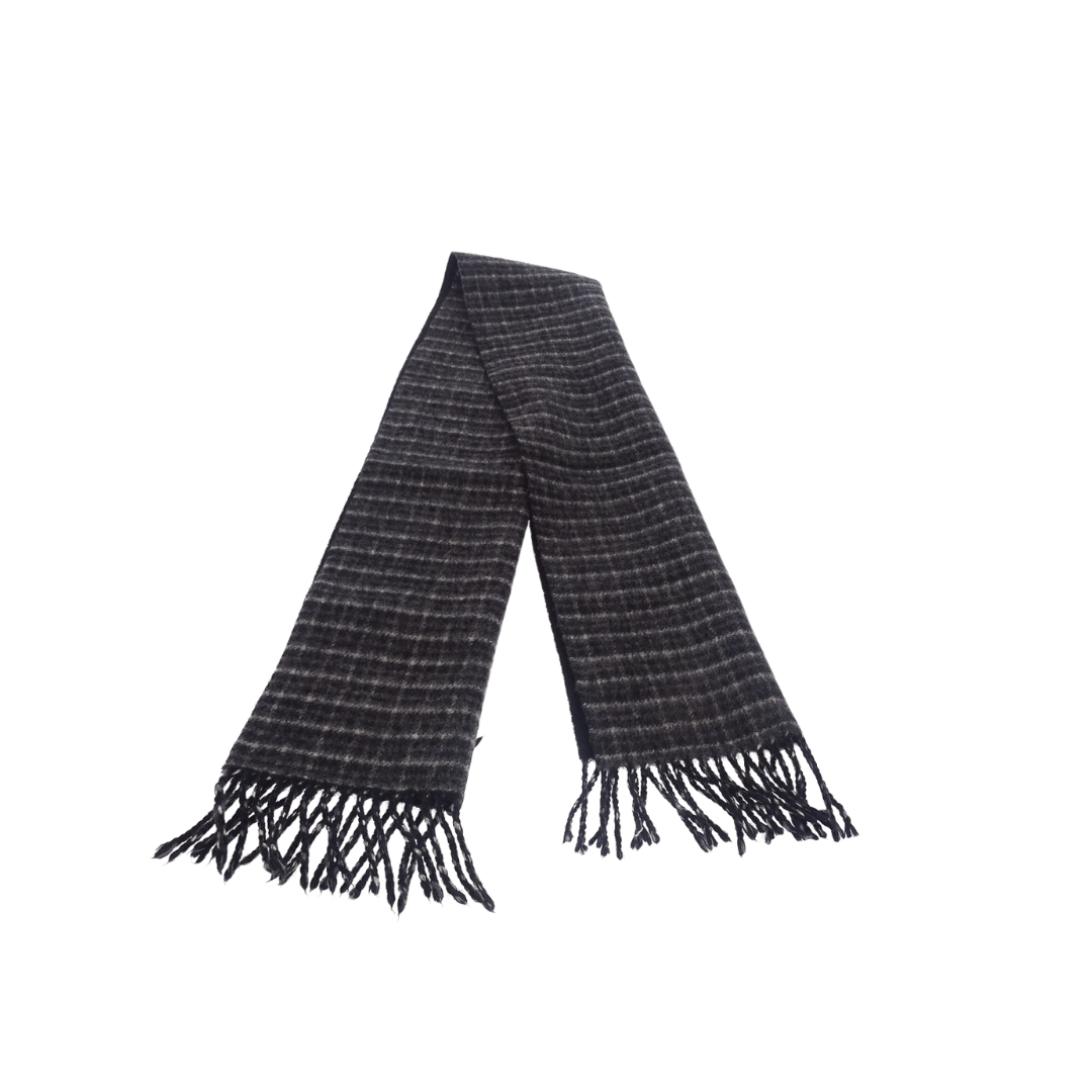 Dior Grey Check Wool and Cashmere Scarf