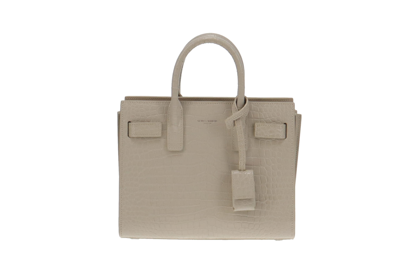 Saint Laurent Nano Sac Du Jour Croc Embossed White