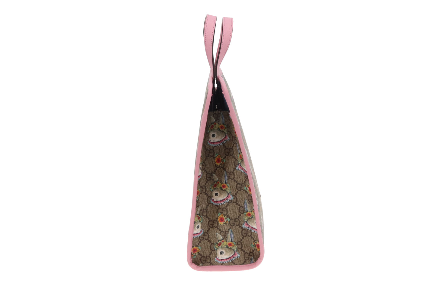 Gucci Children's Rabbit Print GG Tote With Pink Trims