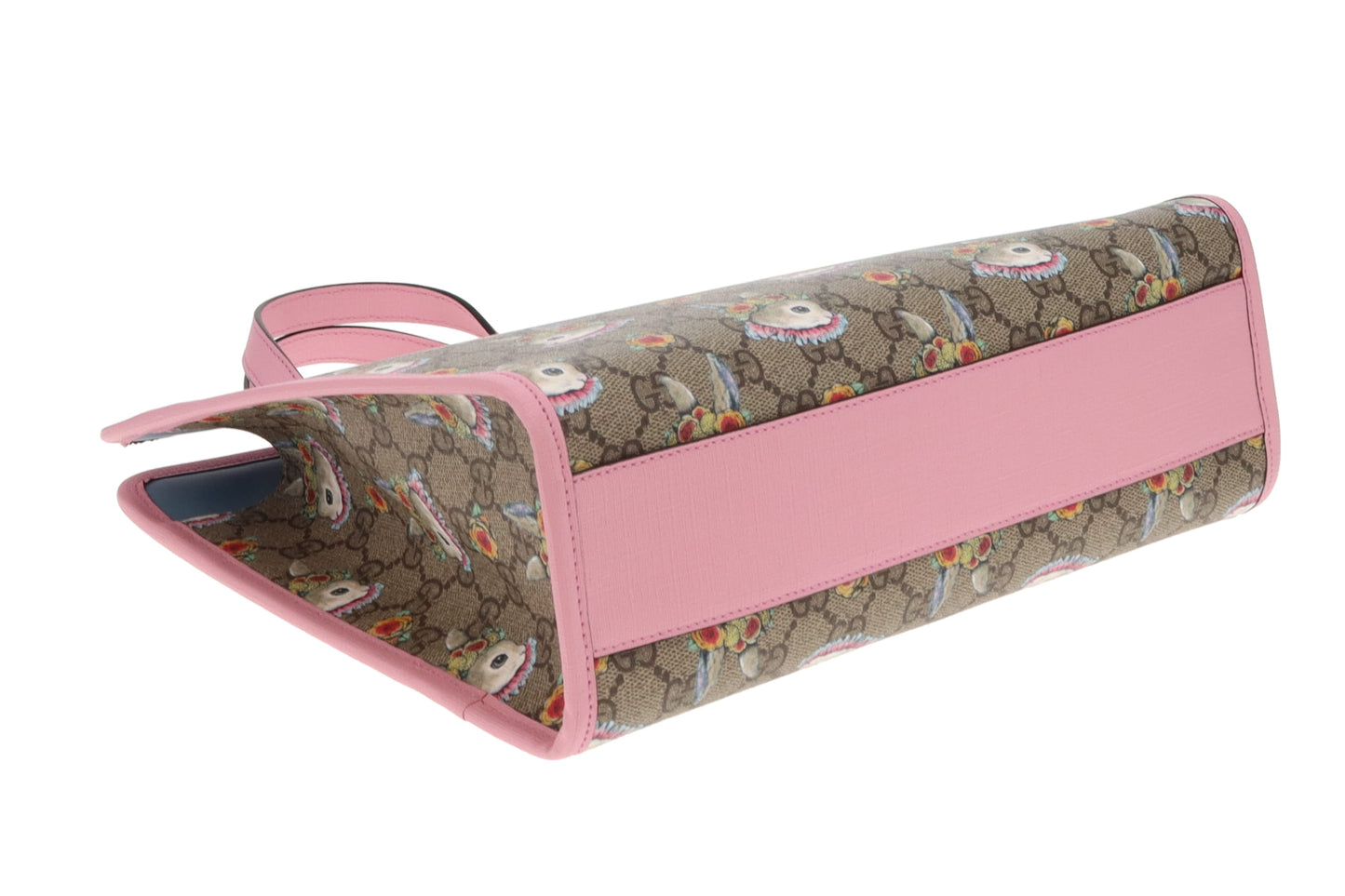 Gucci Children's Rabbit Print GG Tote With Pink Trims