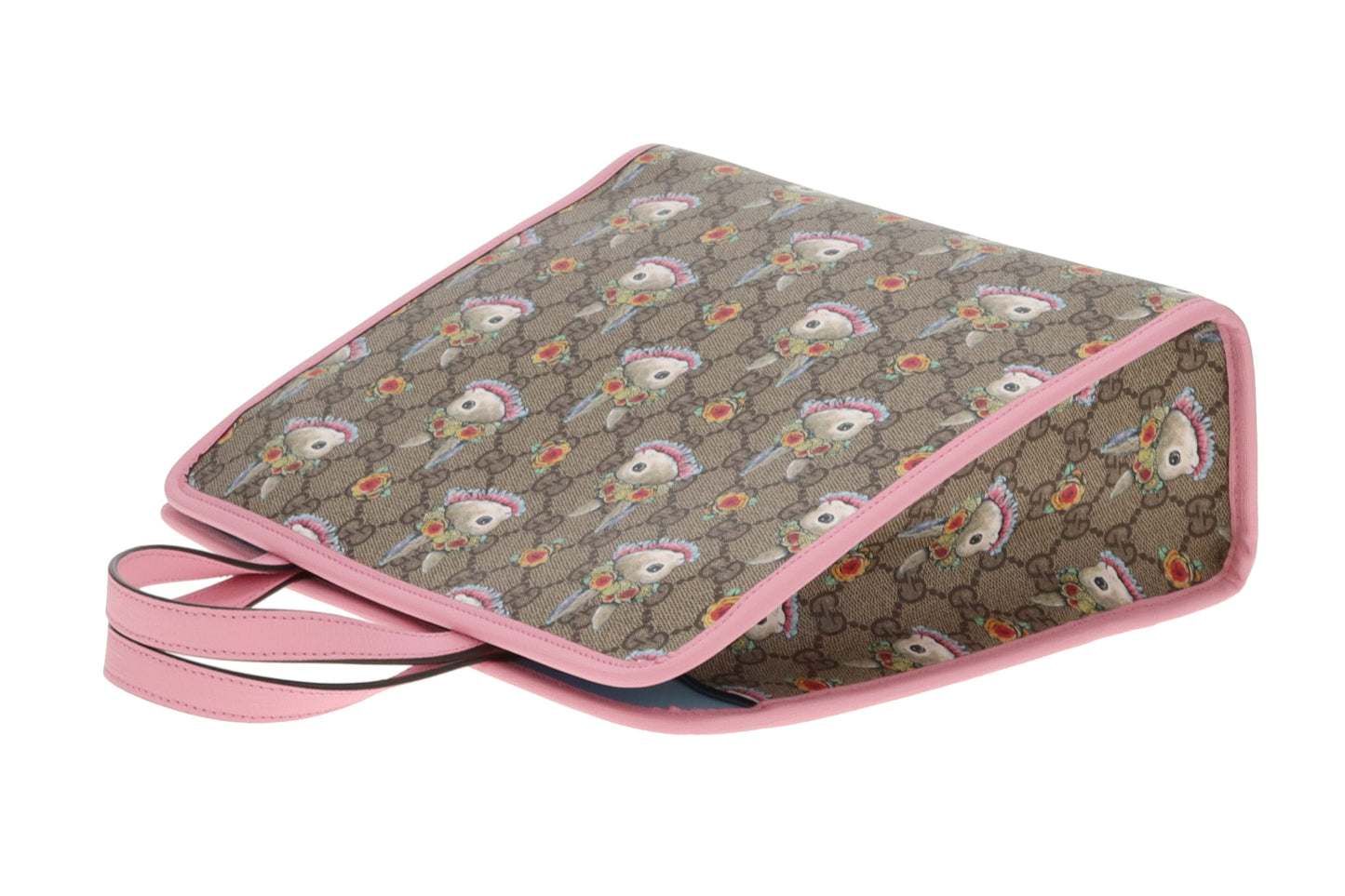 Gucci Children's Rabbit Print GG Tote With Pink Trims