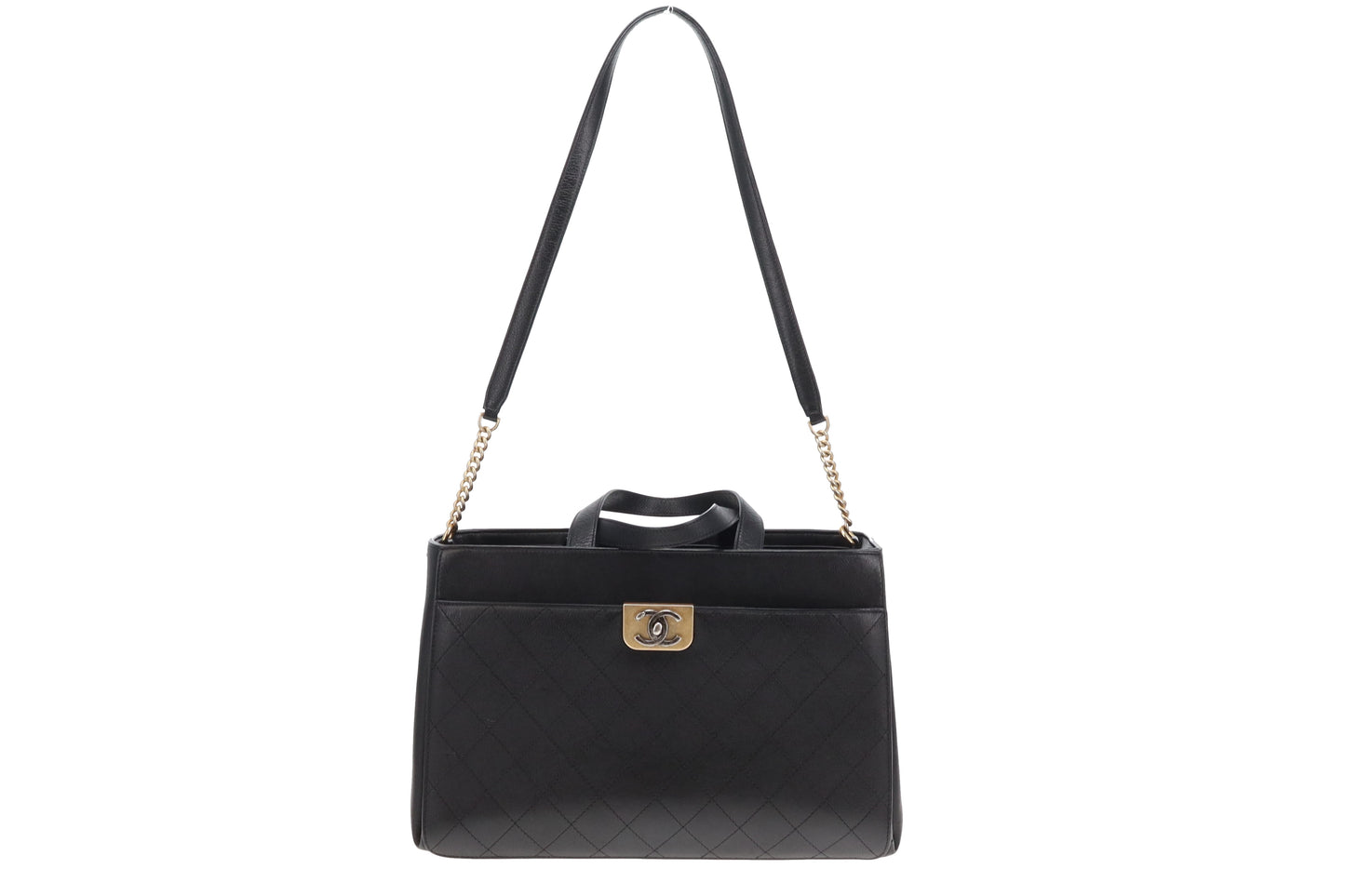 Chanel Black Leather Straight Lines Tote Bag 2016/17