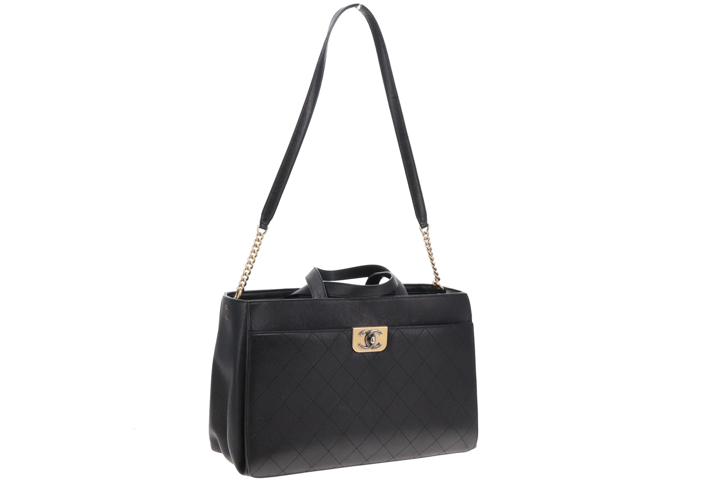 Chanel Black Leather Straight Lines Tote Bag 2016/17