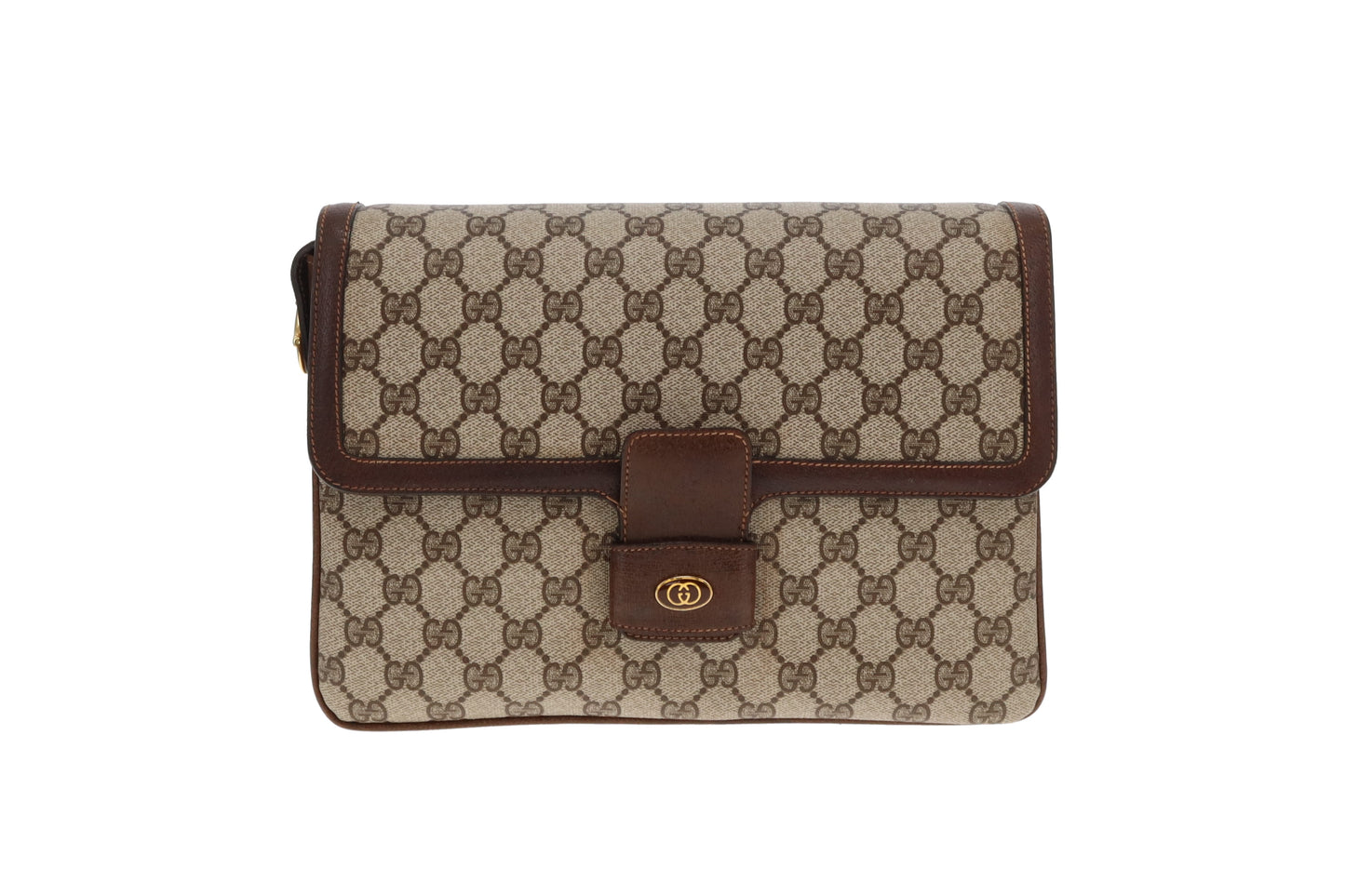 Gucci Vintage GG Supreme Large Flap Messenger Bag