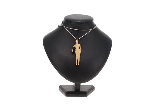 Chanel Rare Coco Kiera Knightley Figurine Pendant On Snake Chain