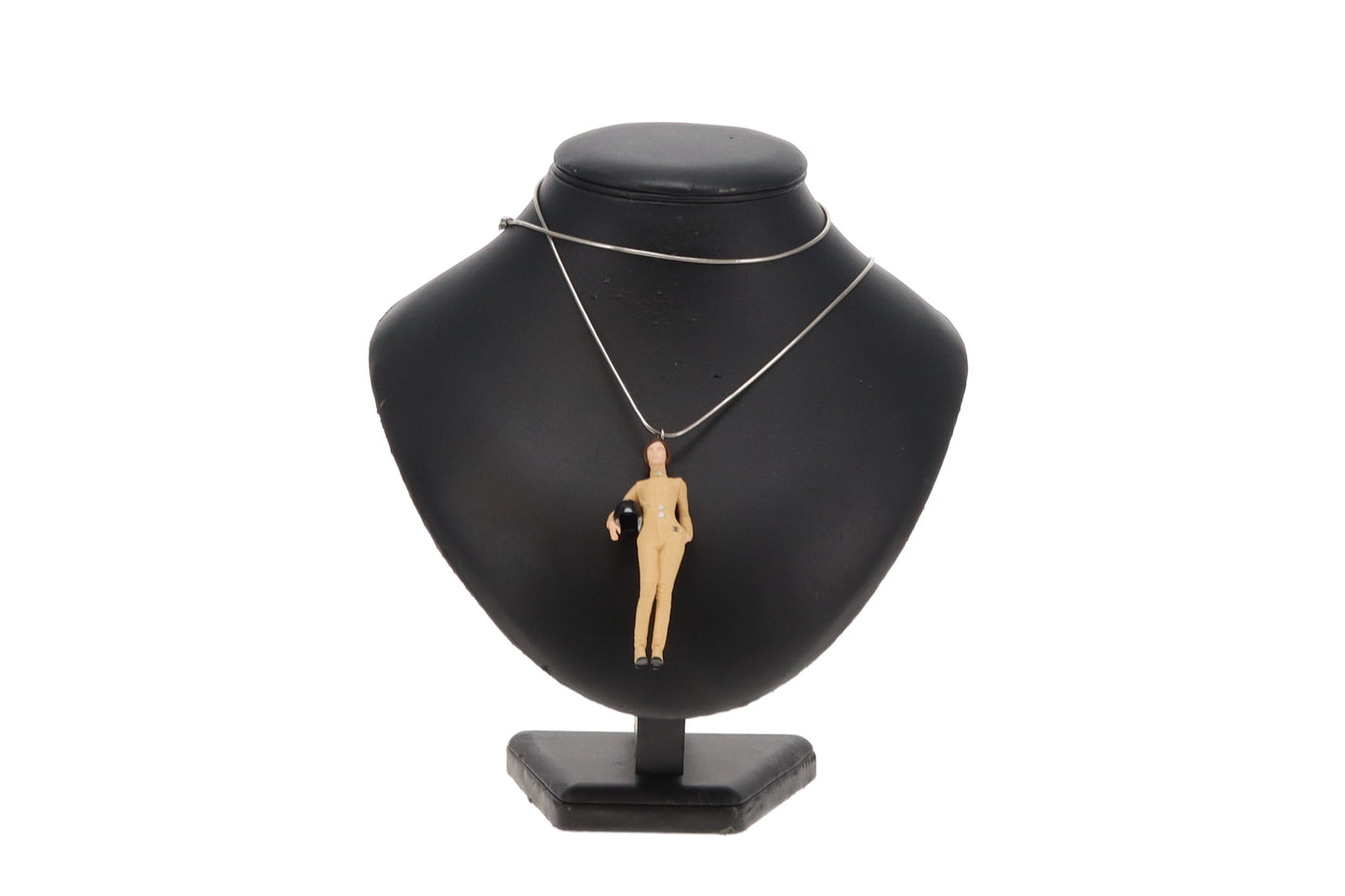 Chanel Rare Coco Kiera Knightley Figurine Pendant On Snake Chain