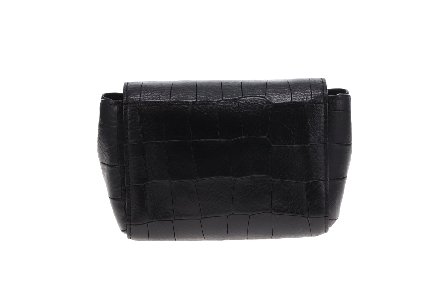 Mulberry Black Croc Embossed Leather Mini Lily Bag