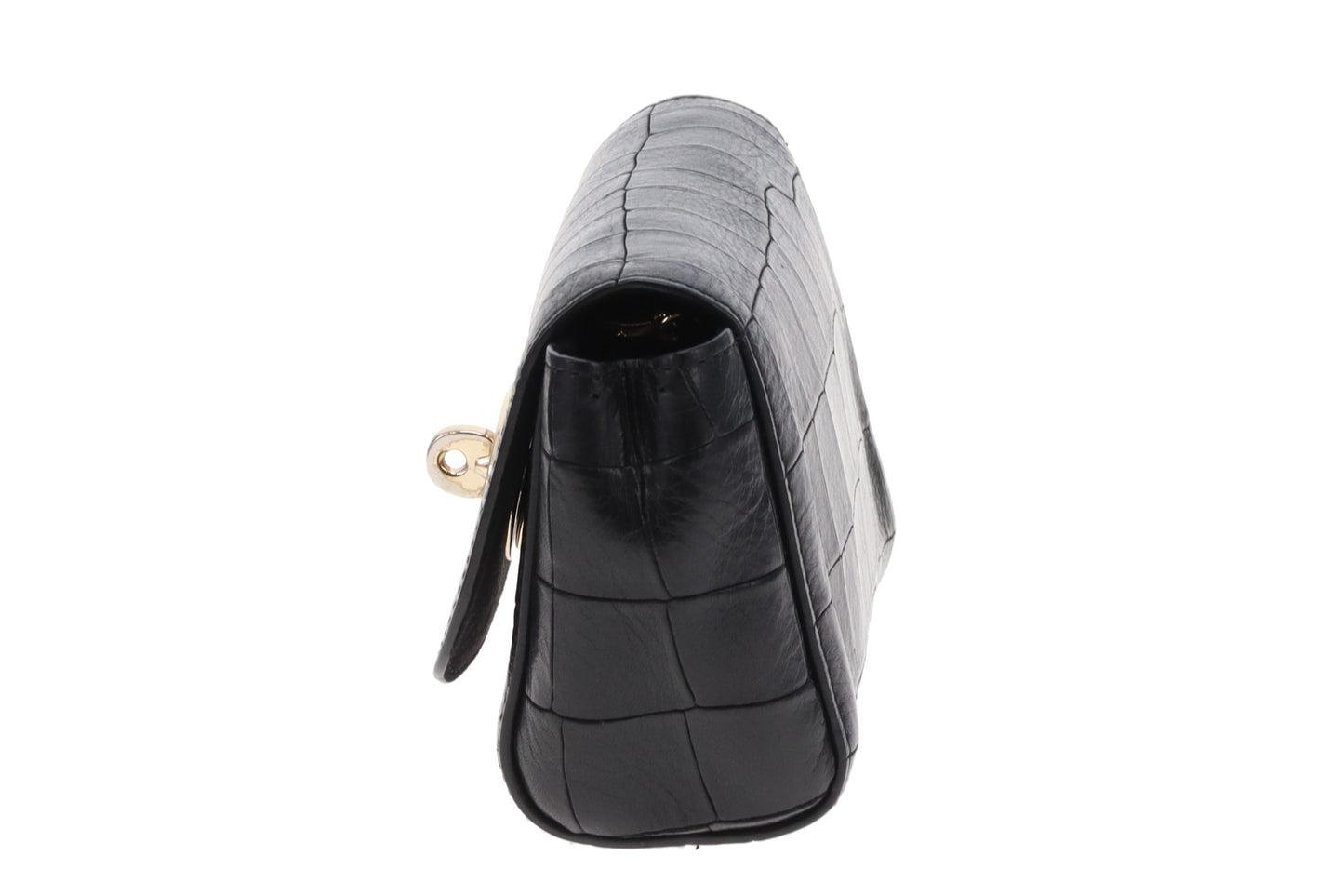 Mulberry Black Croc Embossed Leather Mini Lily Bag