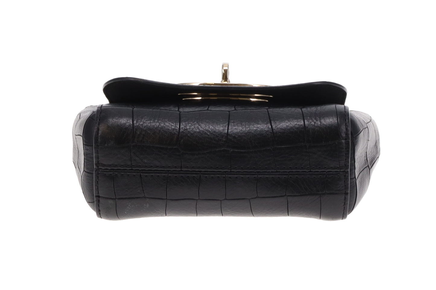 Mulberry Black Croc Embossed Leather Mini Lily Bag