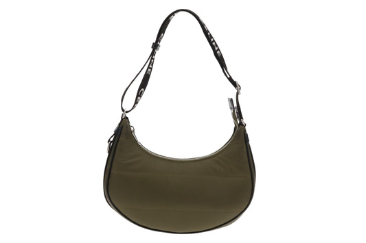 Celine Khaki Nylon Ava Shoulder Bag with Logo Strap