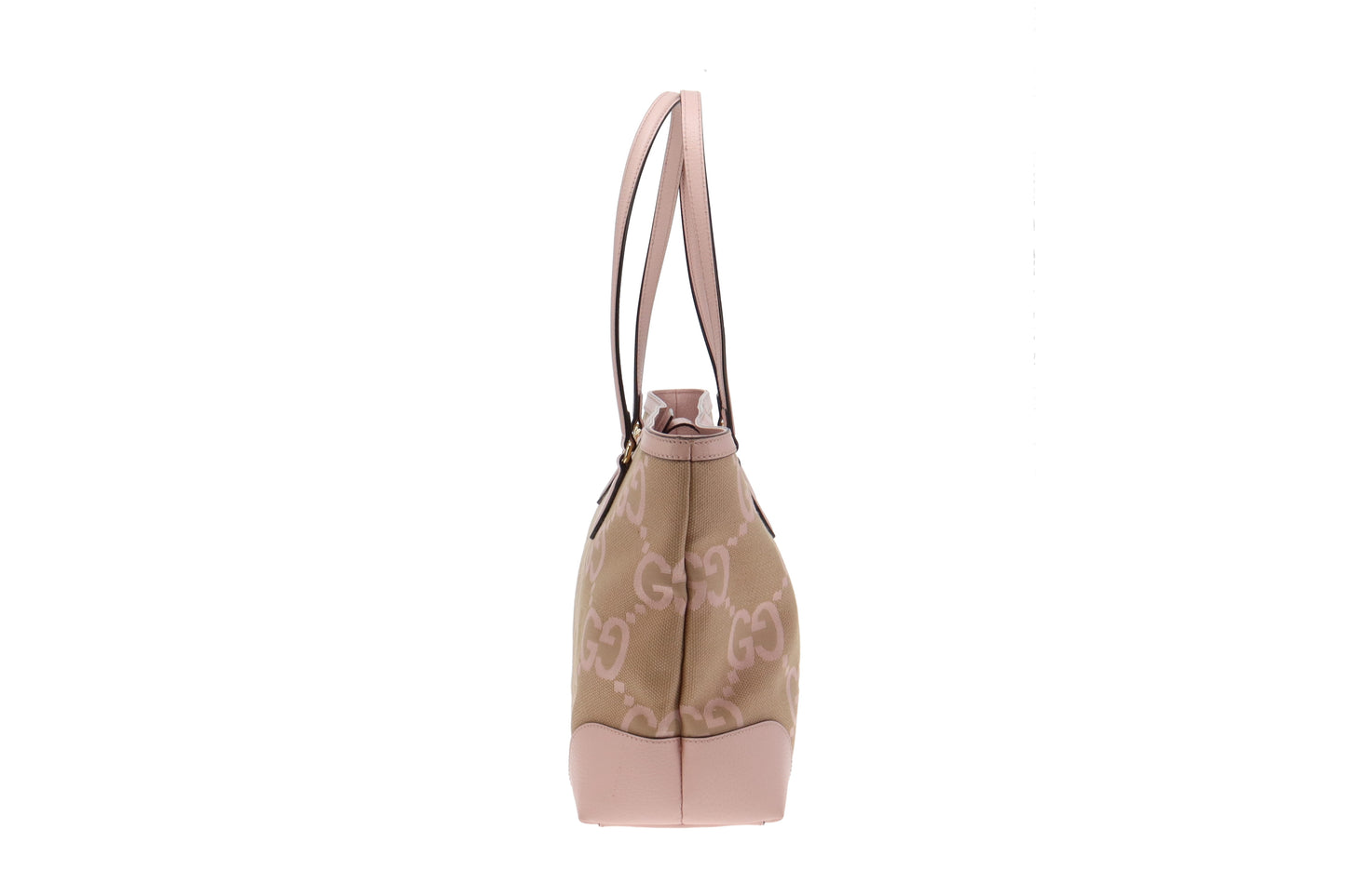 Gucci GG XL Print Canvas and Pink Leather Trimmed Ophidia Tote Bag
