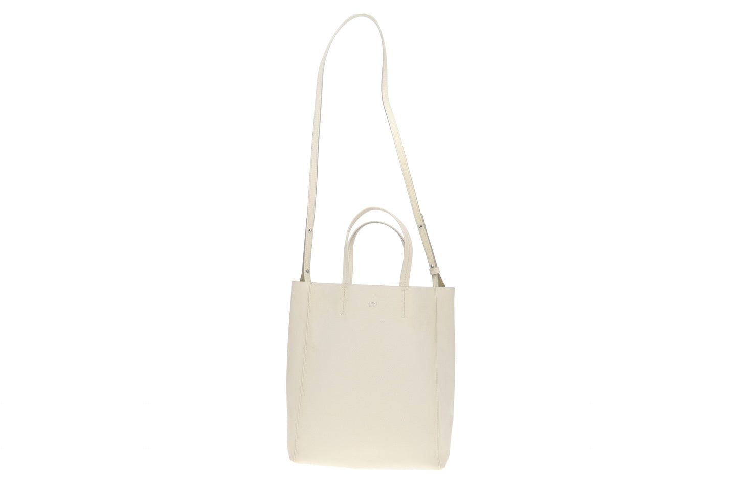Celine Vertical Tote Bag White Leather