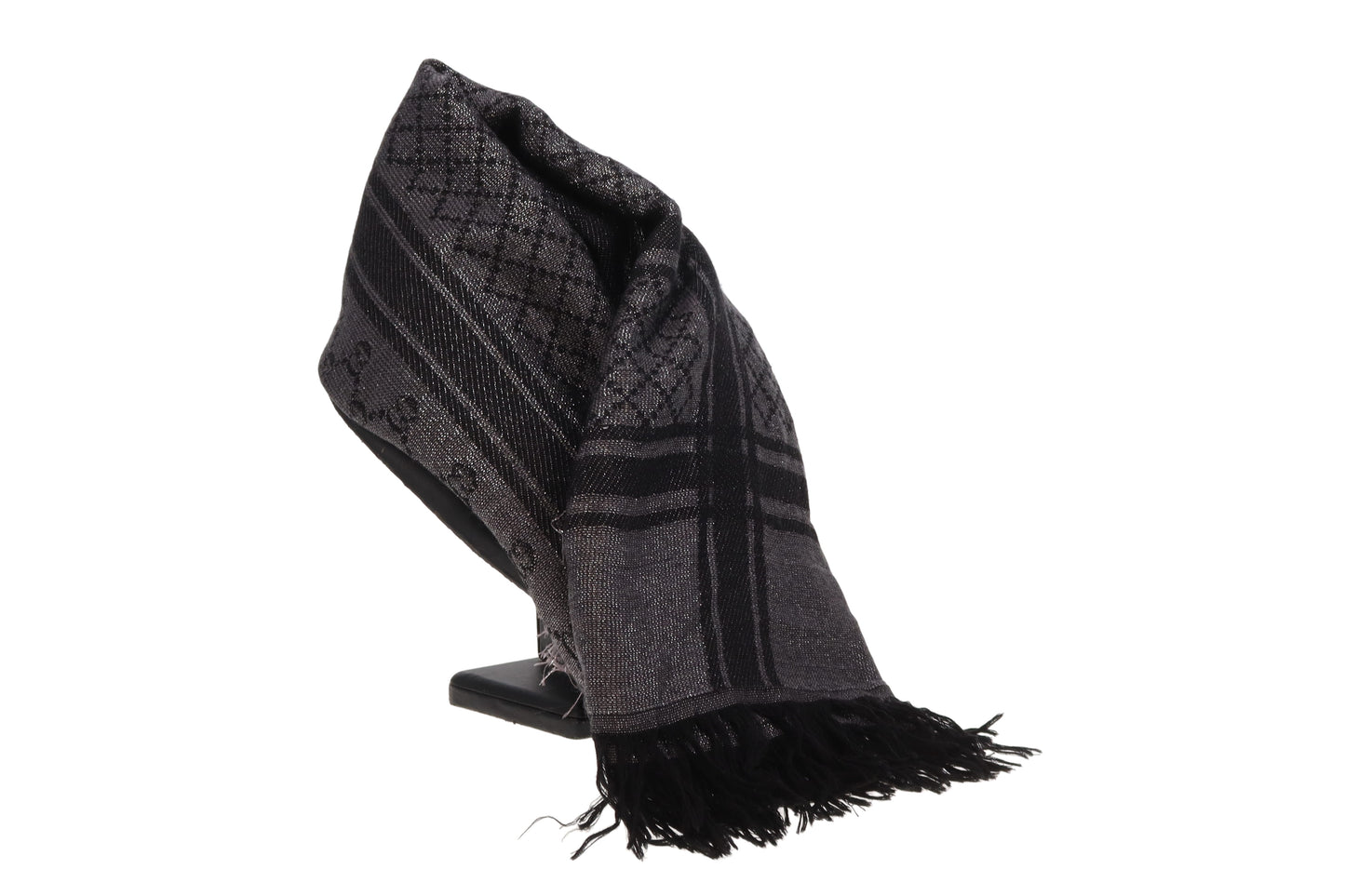 Gucci Metallic GG Diamante Silk & Wool Shawl