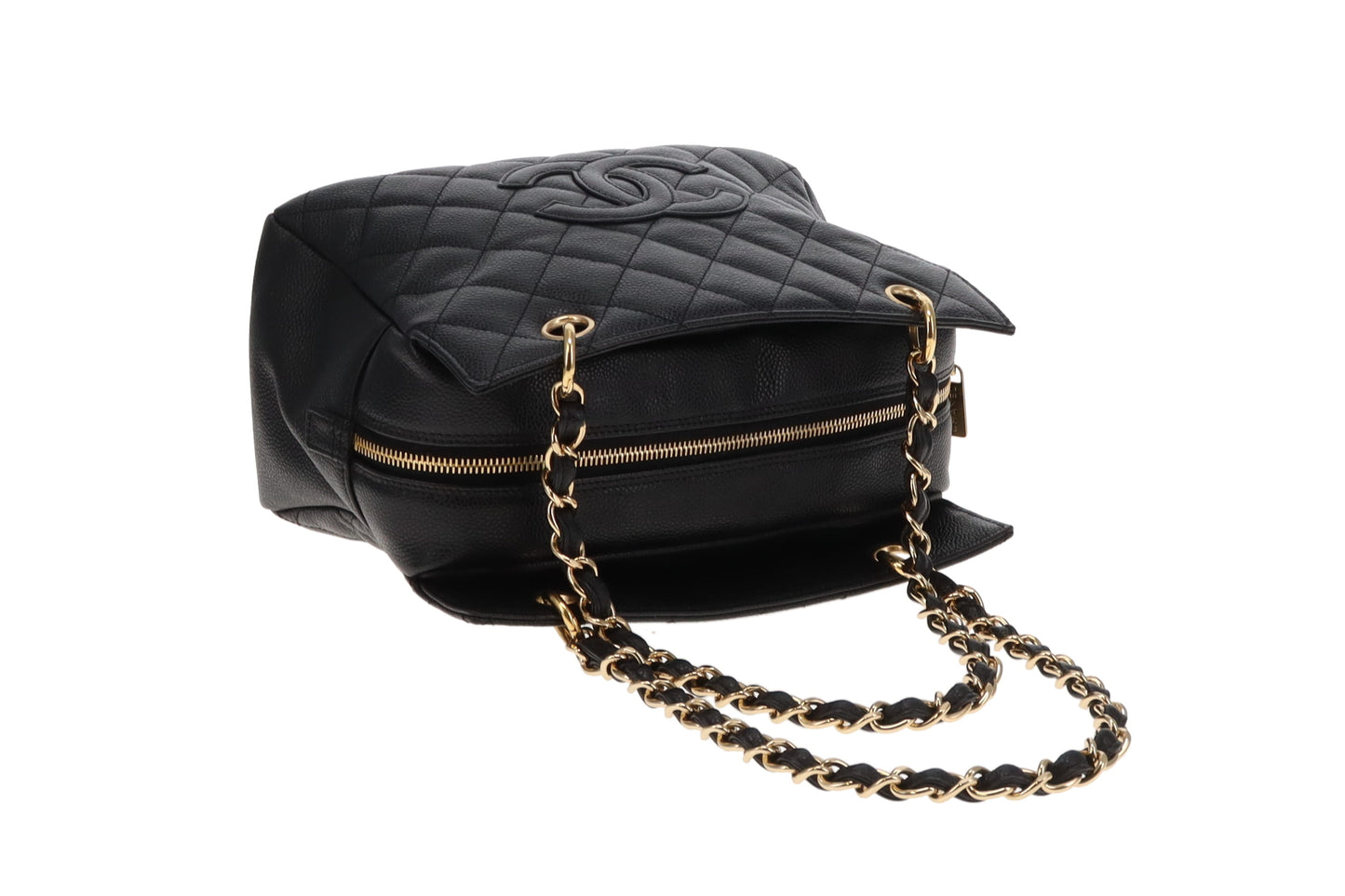 Chanel Petite Timeless Tote (PTT) In Black Caviar Calfskin Leather Vintage 2006/08