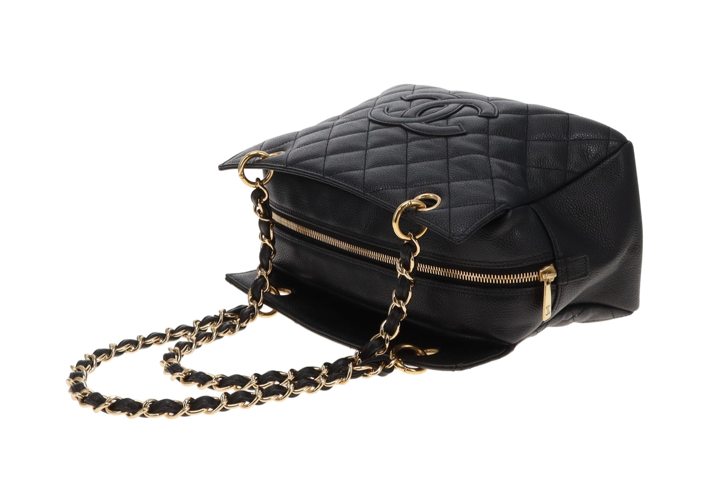 Chanel Petite Timeless Tote (PTT) In Black Caviar Calfskin Leather Vintage 2006/08