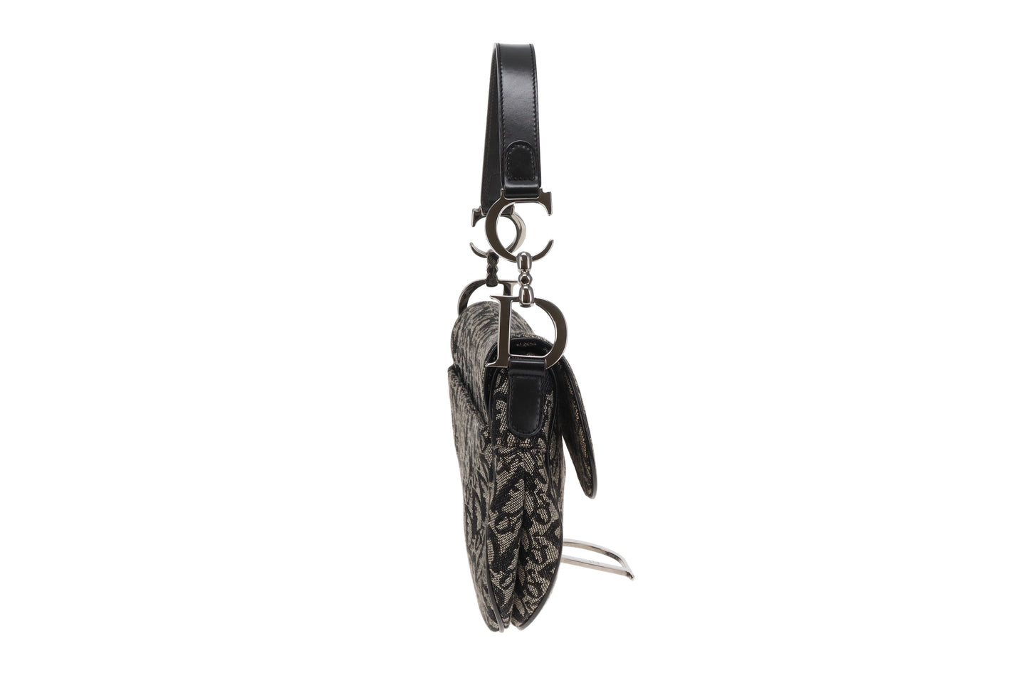 Dior Saddle Black/Grey Oblique SHW 2002