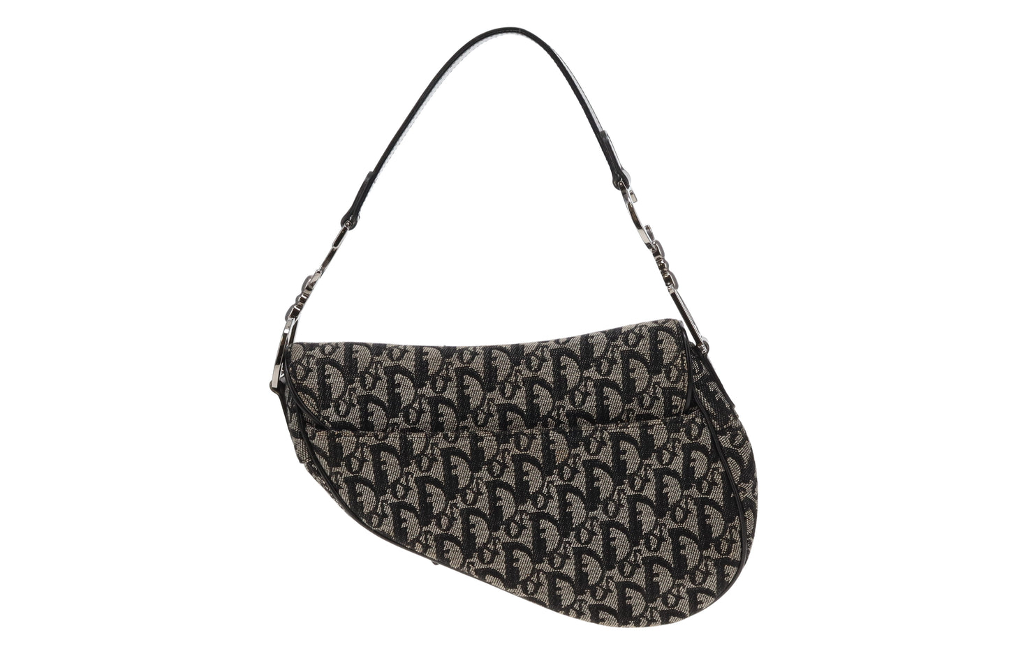 Dior Saddle Black/Grey Oblique SHW 2002