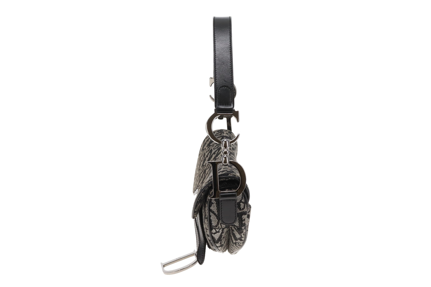 Dior Saddle Black/Grey Oblique SHW 2002