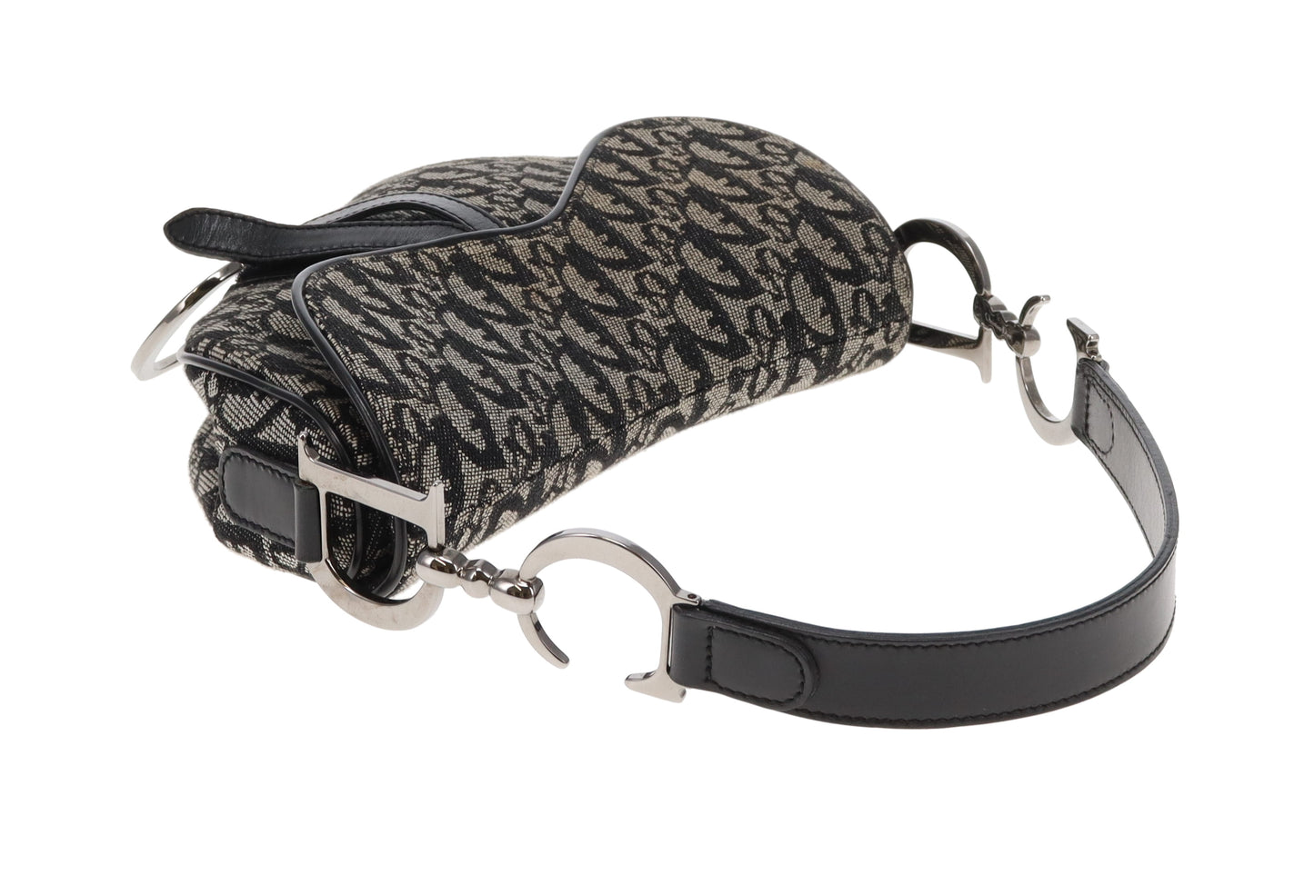 Dior Saddle Black/Grey Oblique SHW 2002