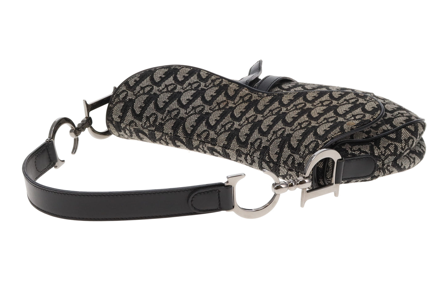 Dior Saddle Black/Grey Oblique SHW 2002