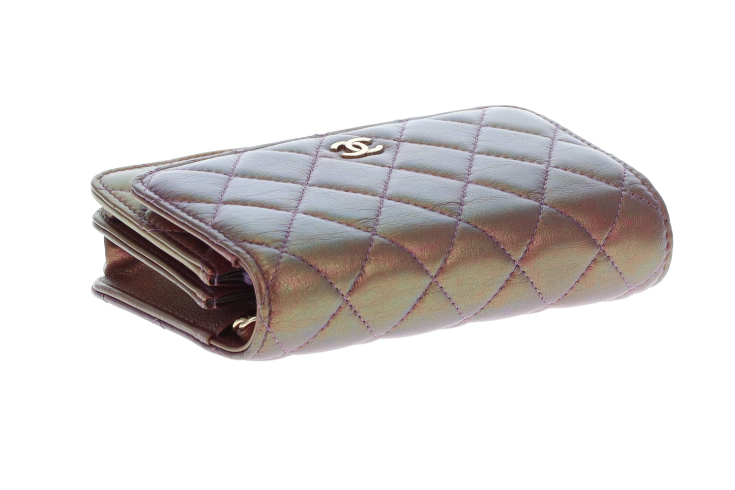 Chanel Mini Wallet on Chain Pink Iridescent Leather GHW 2020