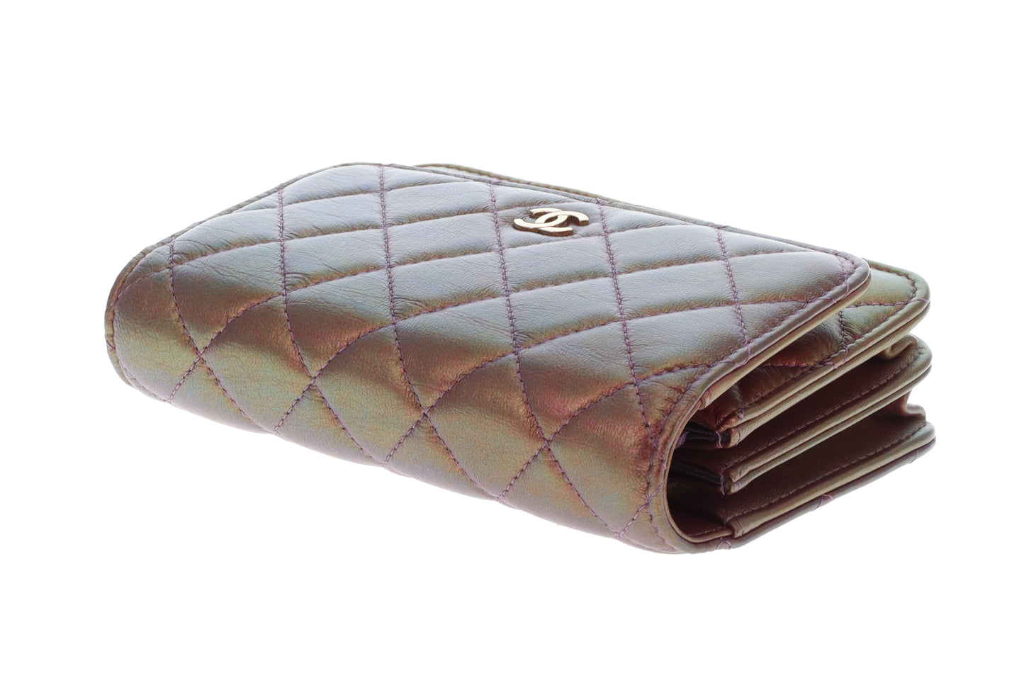 Chanel Mini Wallet on Chain Pink Iridescent Leather GHW 2020