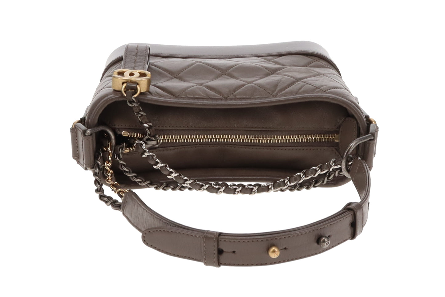 Chanel Gabrielle Small Taupe Calfskin 2018