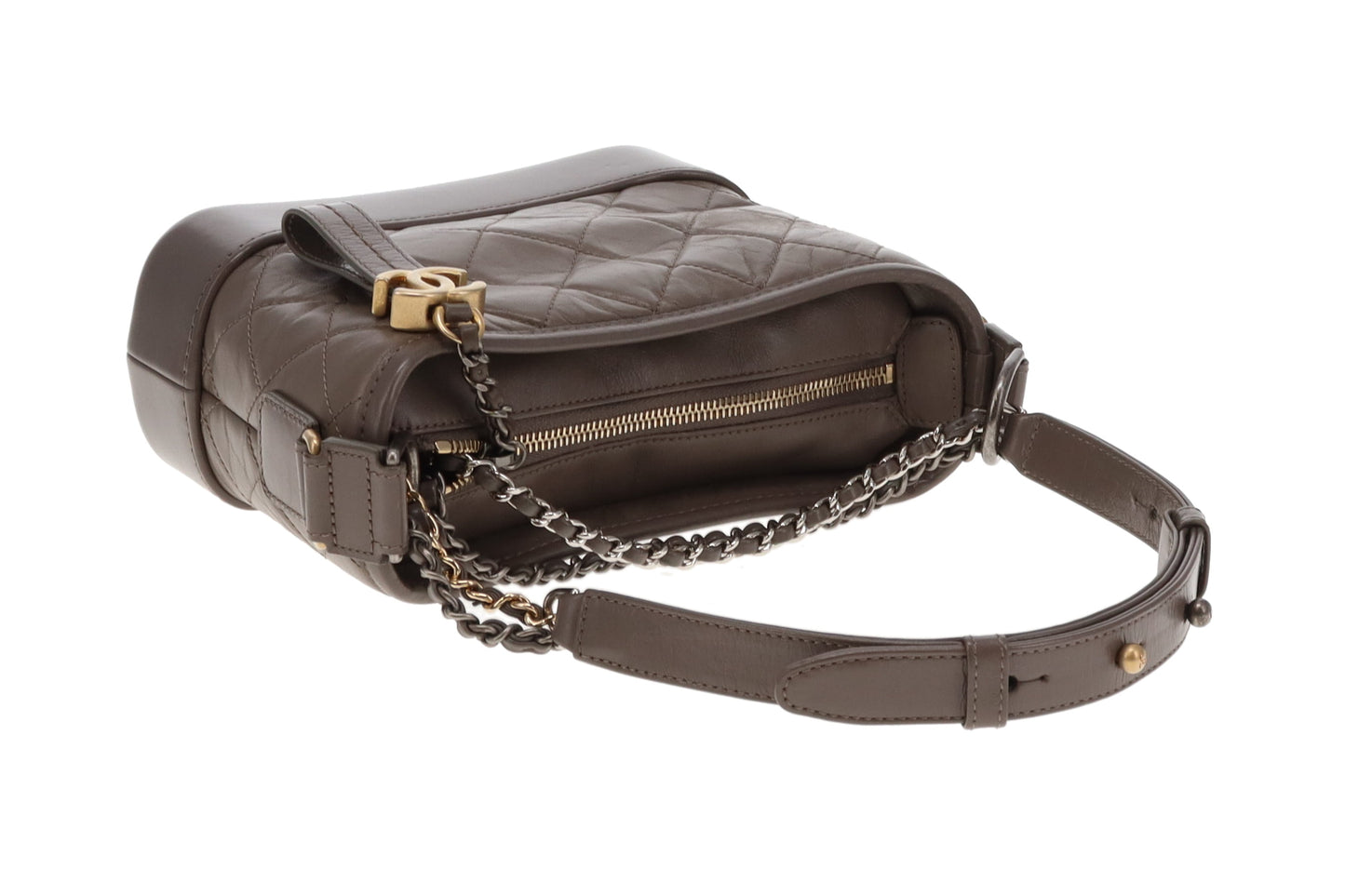 Chanel Gabrielle Small Taupe Calfskin 2018