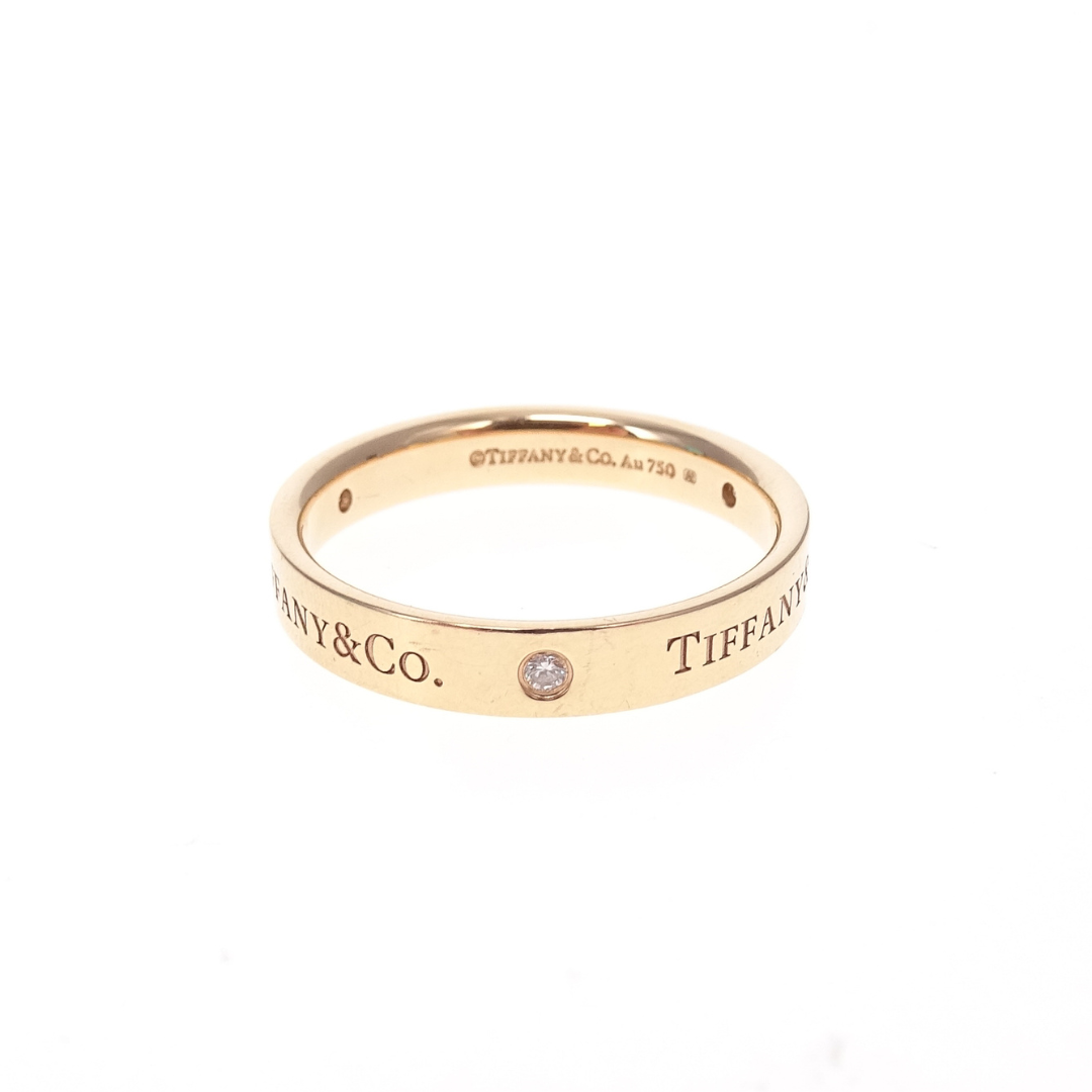 Tiffany & Co Logo Band Ring 18K Gold and Diamond size 64