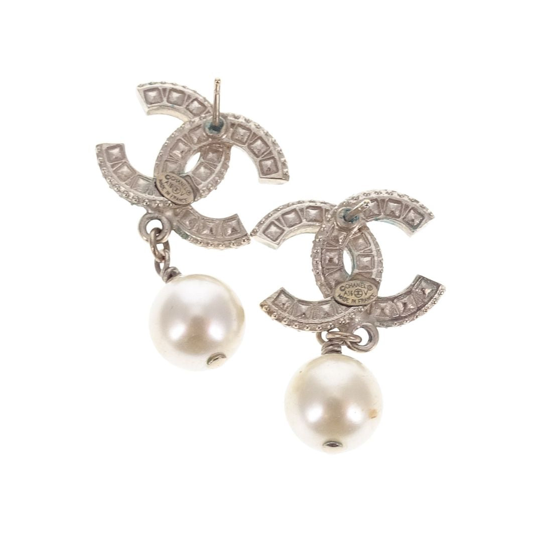 Chanel Large Pearl and CC Dangle Earrings 2016