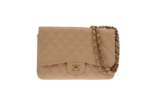 Chanel Classic Jumbo Single Flap Beige Caviar GHW 2009/10 (13 series)