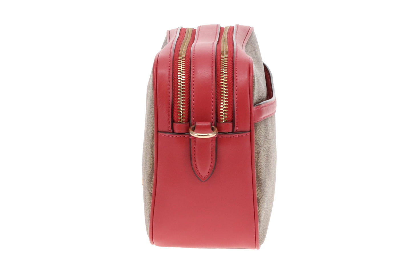 Coach Jes Camera Bag Large Signature Canvas and Pink Leather
