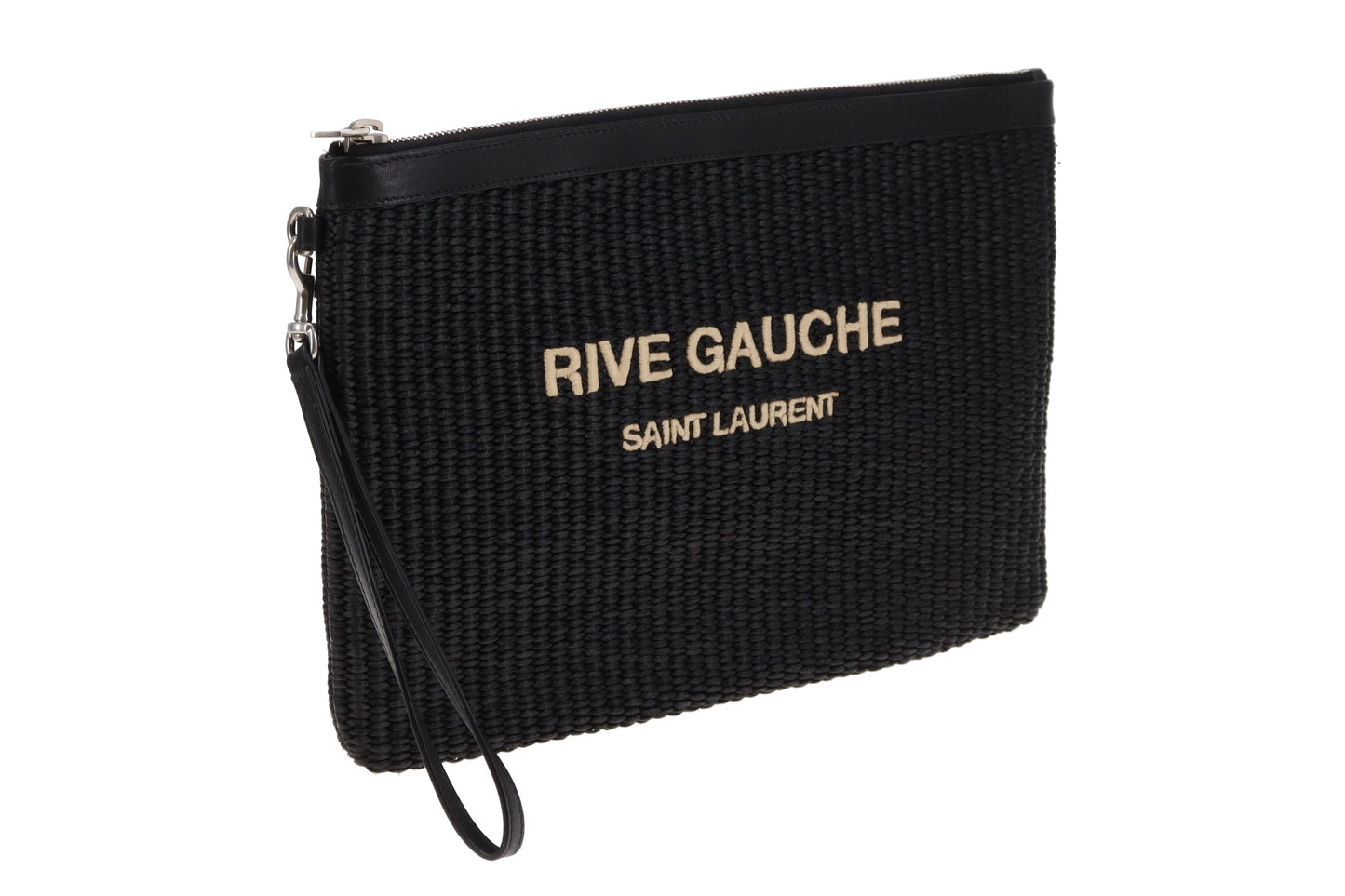 Saint Laurent Rive Gauche Raffia Pouch