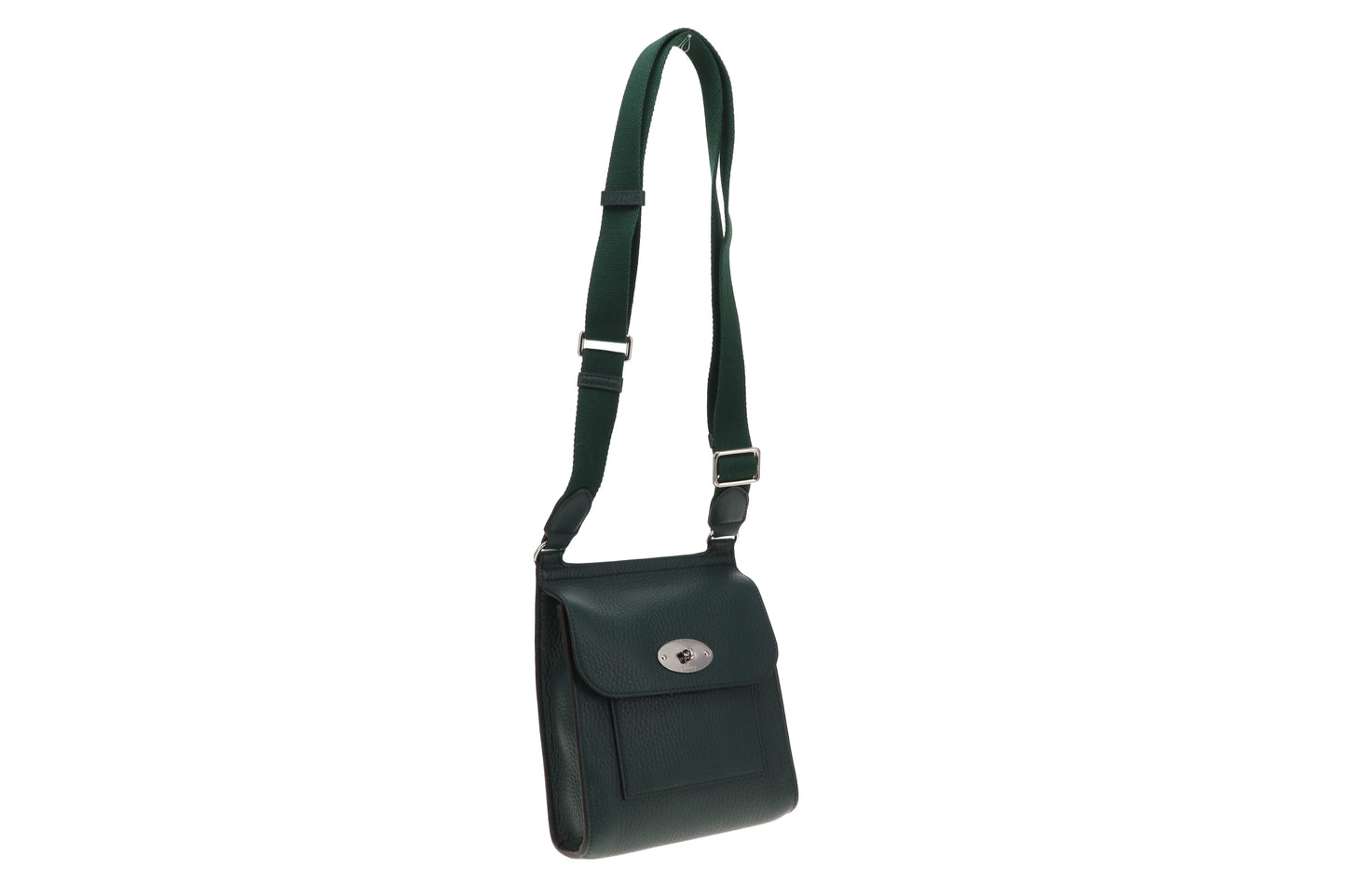 Mulberry Antony Messenger In Mulberry Green Heavy Grain Leather