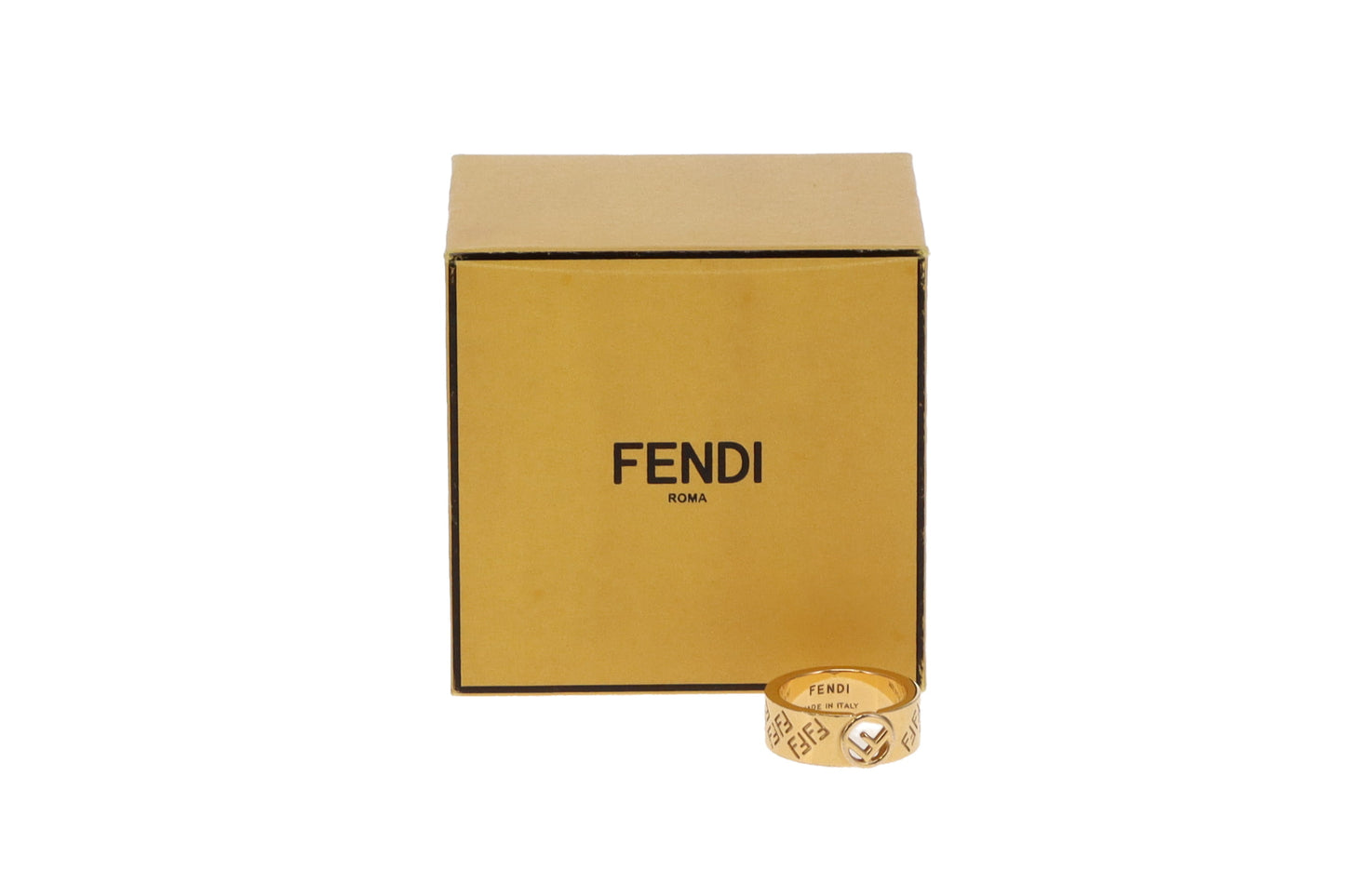 Fendi FF Logo Ring Gold Tone (L) size 57