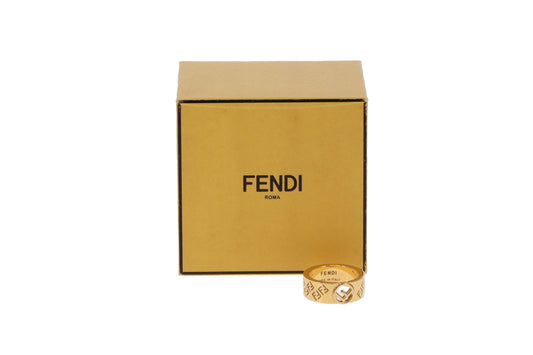 Fendi FF Logo Ring Gold Tone (L) size 57