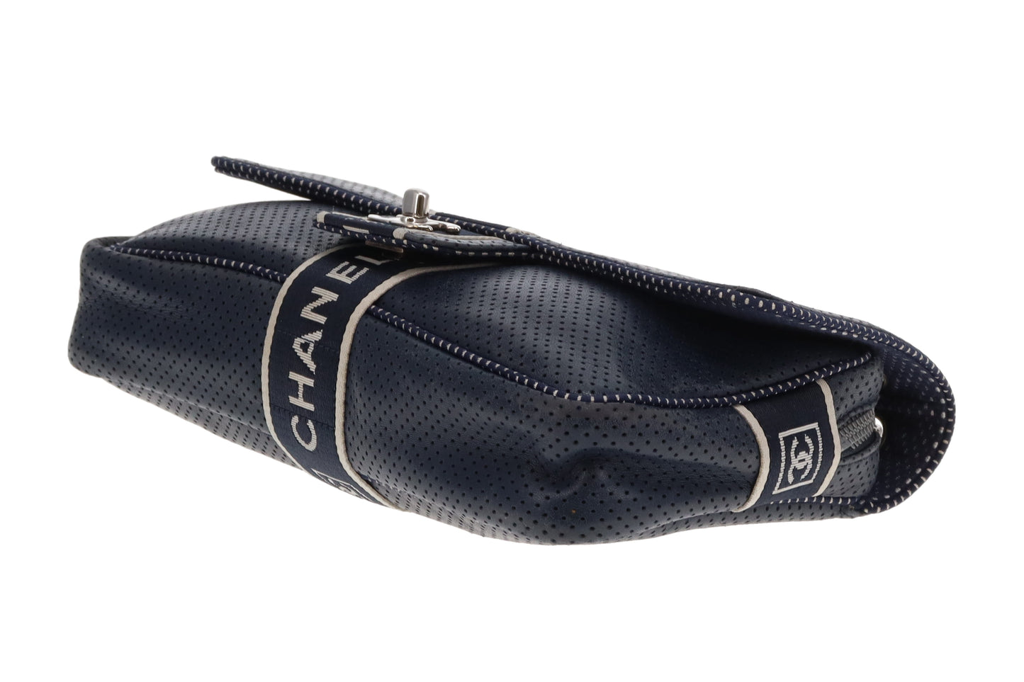 Chanel Sport Ligne Flap Bag Navy Blue Perforated Leather 2004/05