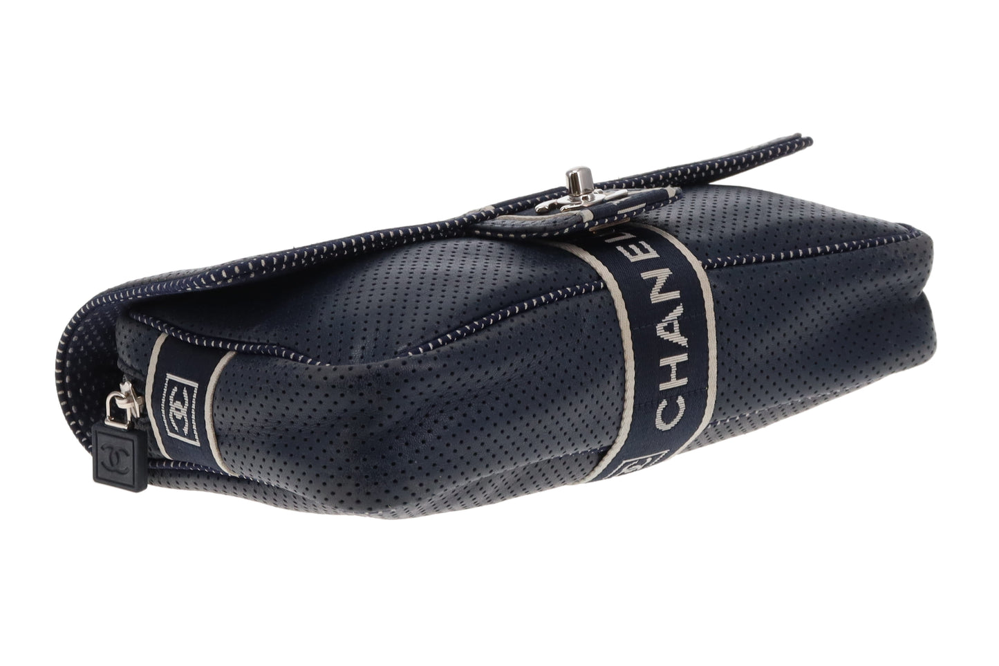 Chanel Sport Ligne Flap Bag Navy Blue Perforated Leather 2004/05