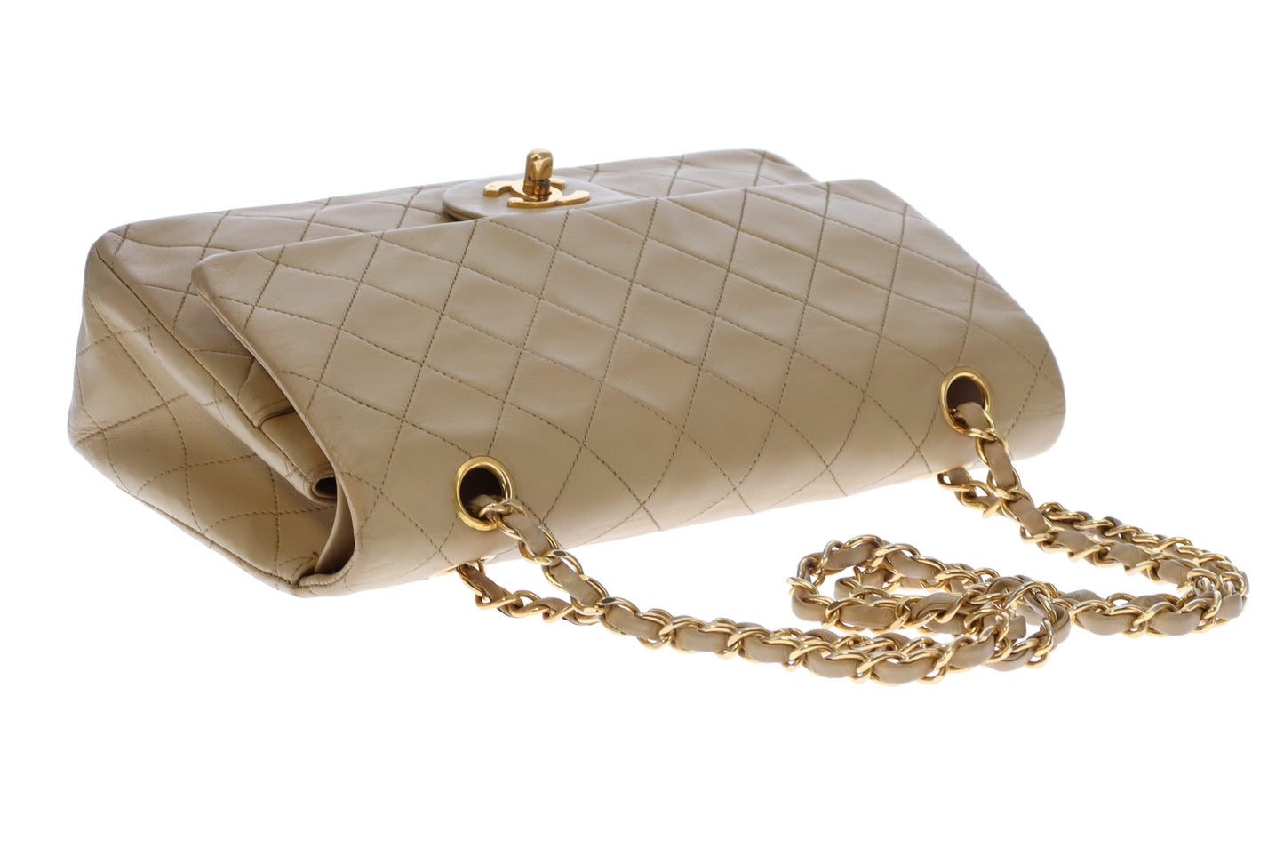 Chanel Classic Medium Double Flap Vintage Beige Lambskin GH (1991/94)